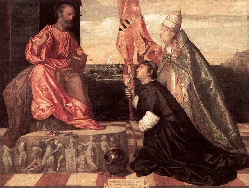 TIZIANO Vecellio Pope Alexander IV Presenting Jacopo Pesaro to St Peter nwt Norge oil painting art